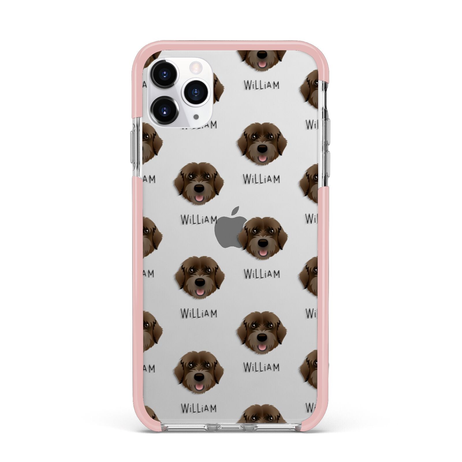 Portuguese Water Dog Icon with Name iPhone 11 Pro Max Impact Pink Edge Case