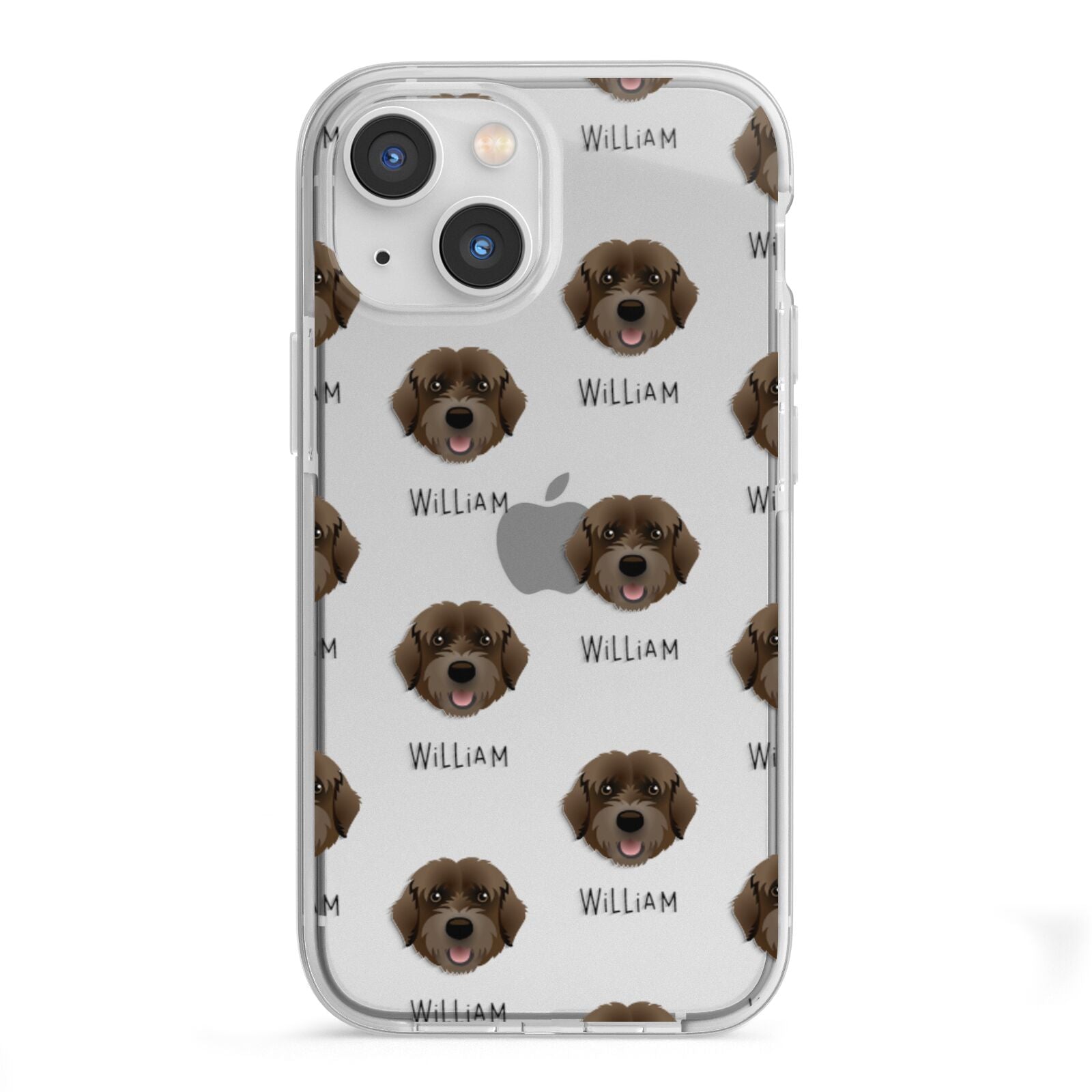 Portuguese Water Dog Icon with Name iPhone 13 Mini TPU Impact Case with White Edges