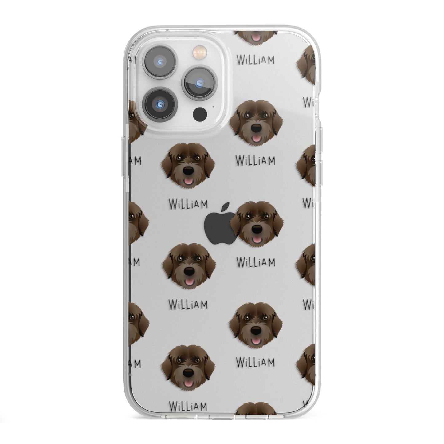 Portuguese Water Dog Icon with Name iPhone 13 Pro Max TPU Impact Case with White Edges