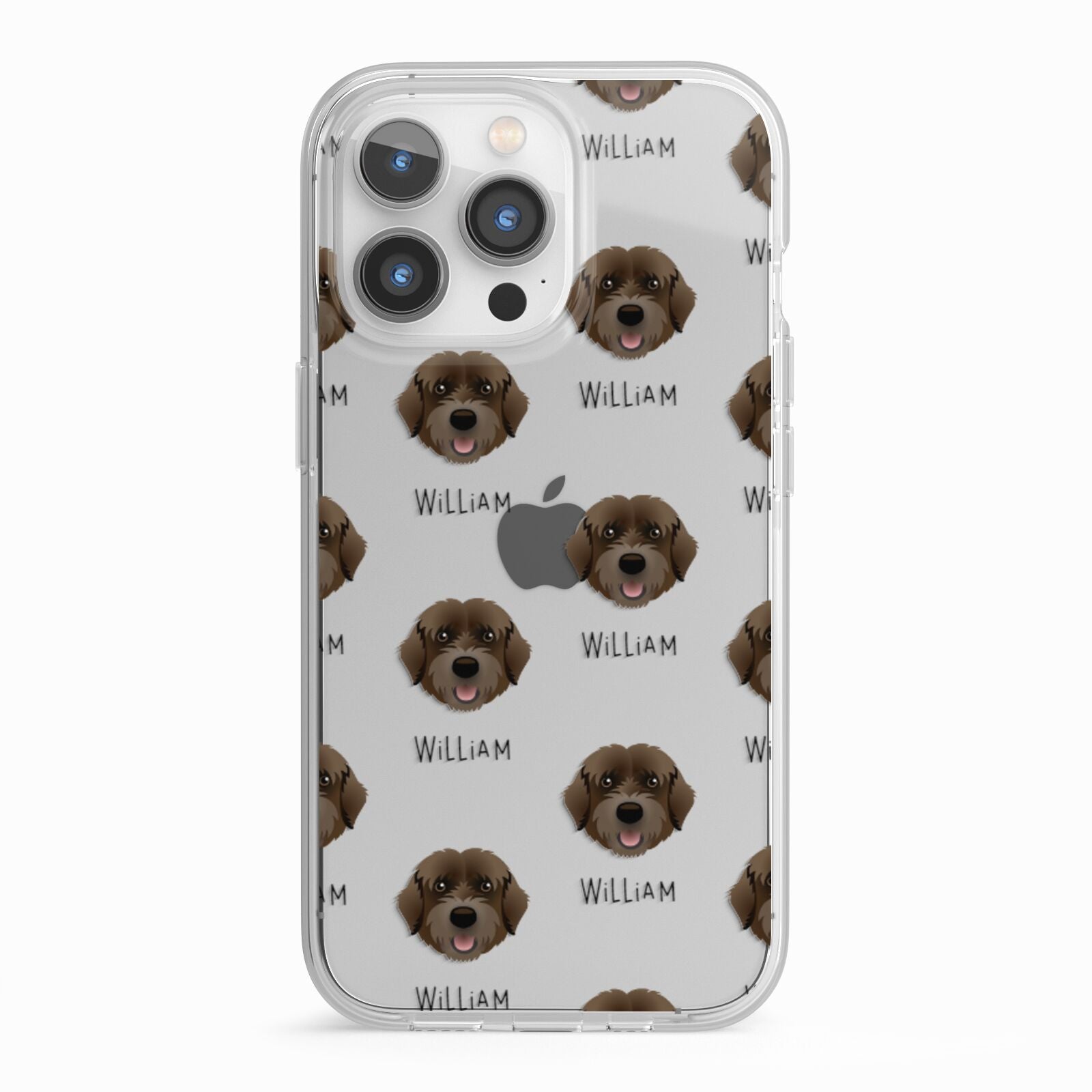 Portuguese Water Dog Icon with Name iPhone 13 Pro TPU Impact Case with White Edges