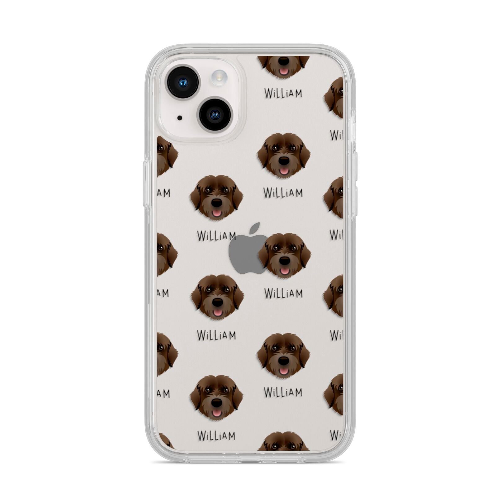 Portuguese Water Dog Icon with Name iPhone 14 Plus Clear Tough Case Starlight