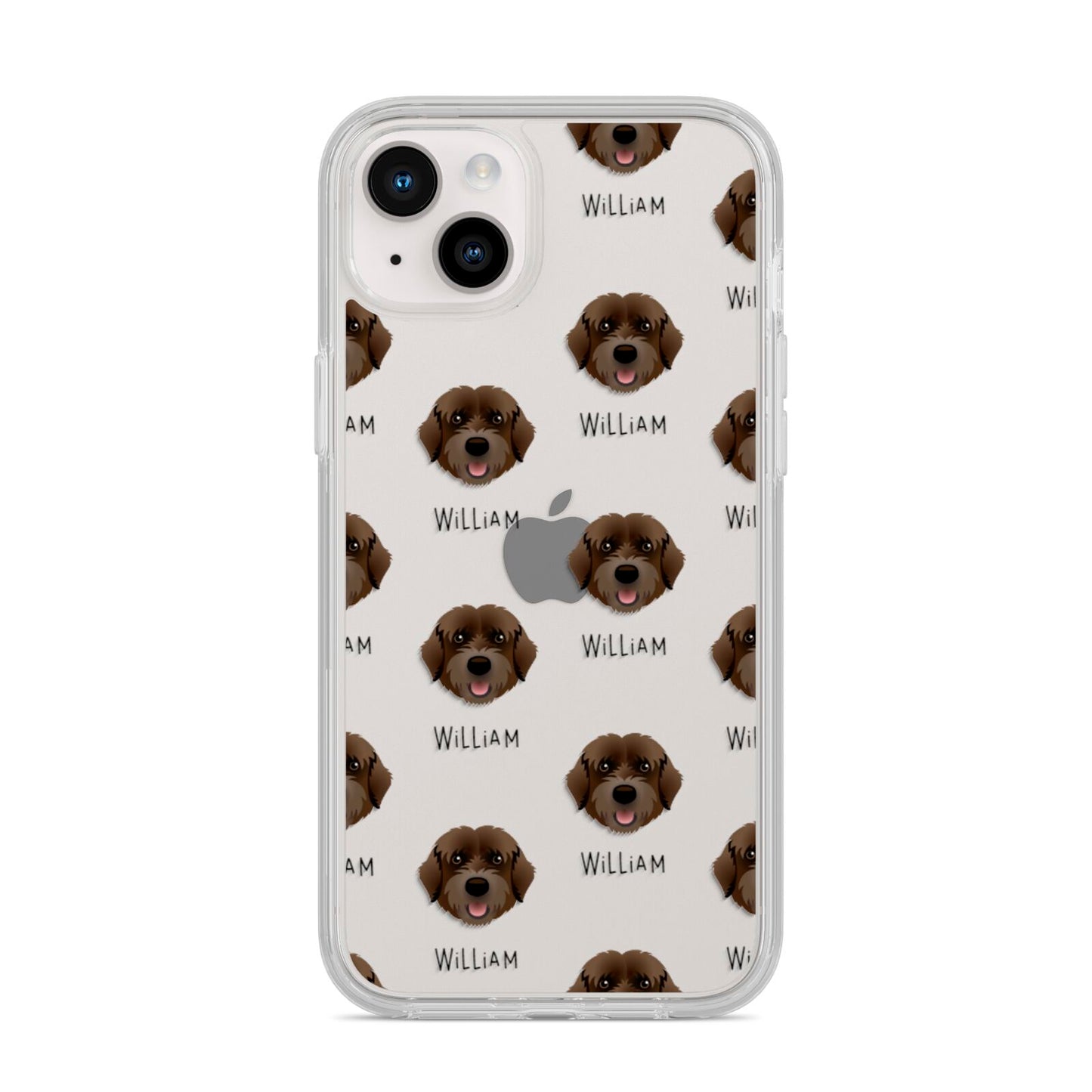 Portuguese Water Dog Icon with Name iPhone 14 Plus Clear Tough Case Starlight