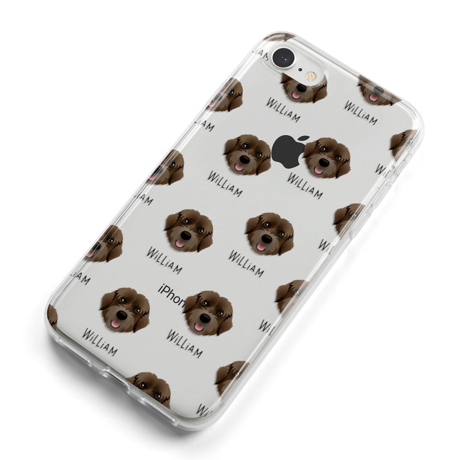 Portuguese Water Dog Icon with Name iPhone 8 Bumper Case on Silver iPhone Alternative Image