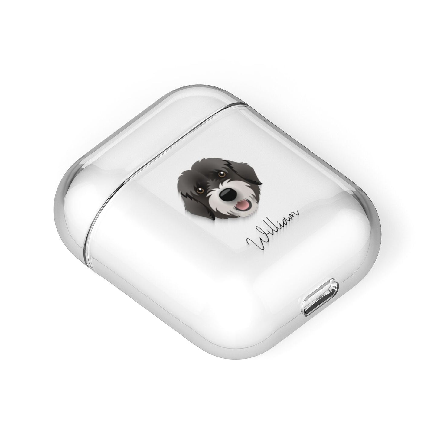 Portuguese Water Dog Personalised AirPods Case Laid Flat