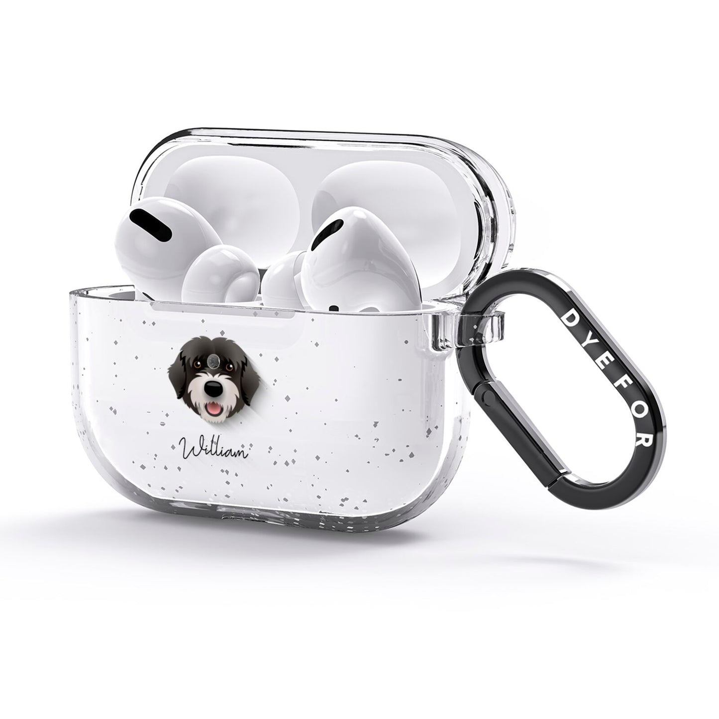 Portuguese Water Dog Personalised AirPods Glitter Case 3rd Gen Side Image