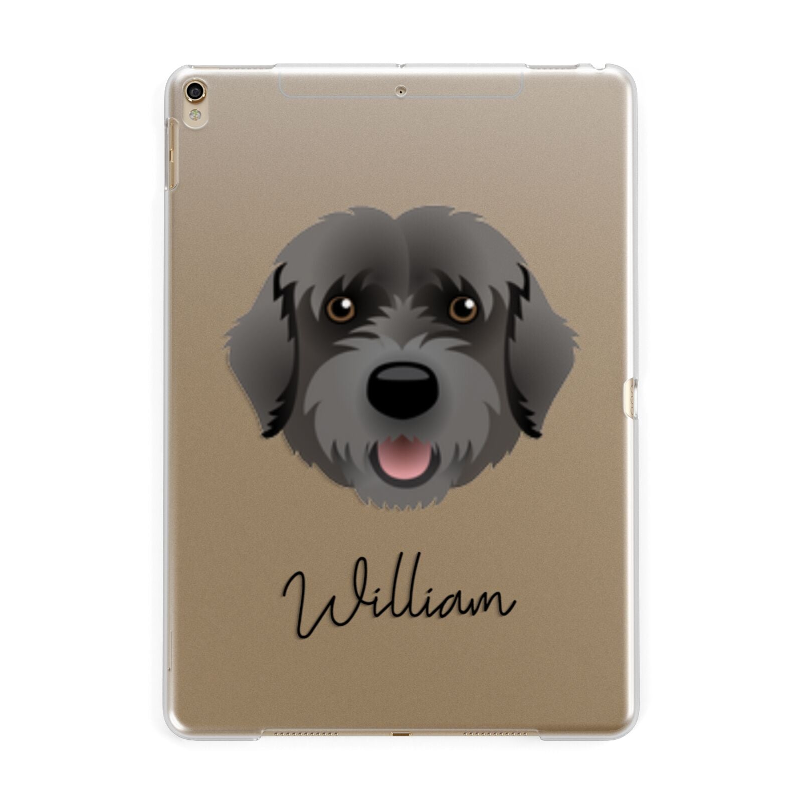 Portuguese Water Dog Personalised Apple iPad Gold Case