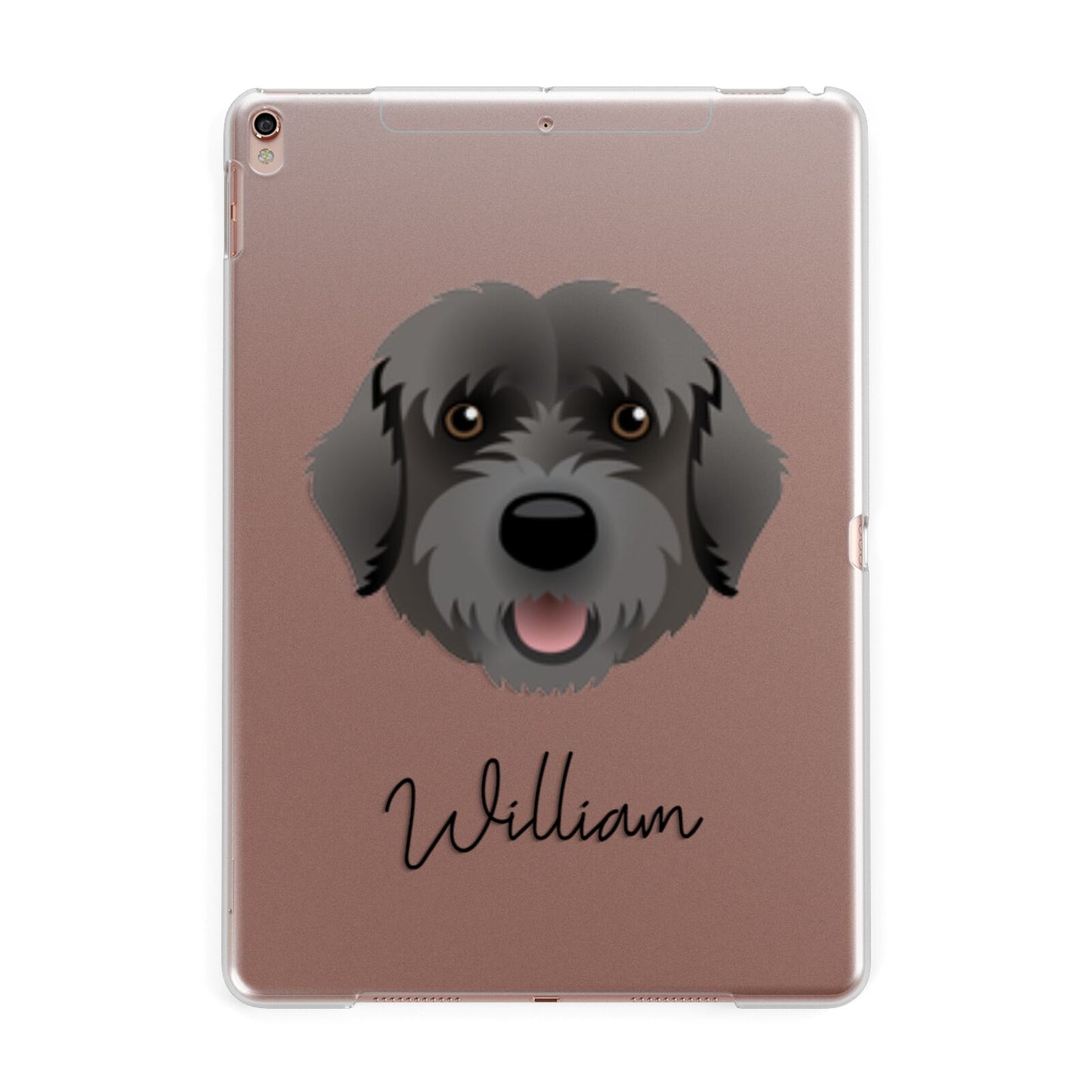 Portuguese Water Dog Personalised Apple iPad Rose Gold Case
