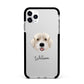Portuguese Water Dog Personalised Apple iPhone 11 Pro Max in Silver with Black Impact Case