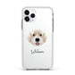 Portuguese Water Dog Personalised Apple iPhone 11 Pro in Silver with White Impact Case