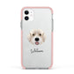 Portuguese Water Dog Personalised Apple iPhone 11 in White with Pink Impact Case
