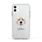 Portuguese Water Dog Personalised Apple iPhone 11 in White with White Impact Case