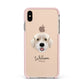 Portuguese Water Dog Personalised Apple iPhone Xs Max Impact Case Pink Edge on Gold Phone