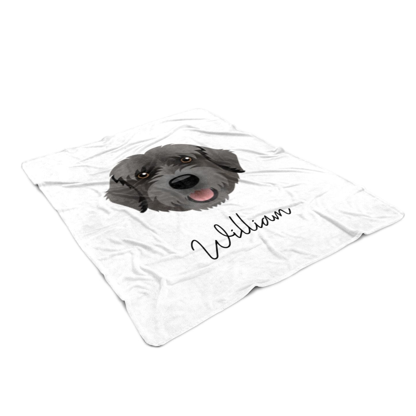 Portuguese Water Dog Personalised Medium Fleece Blankets