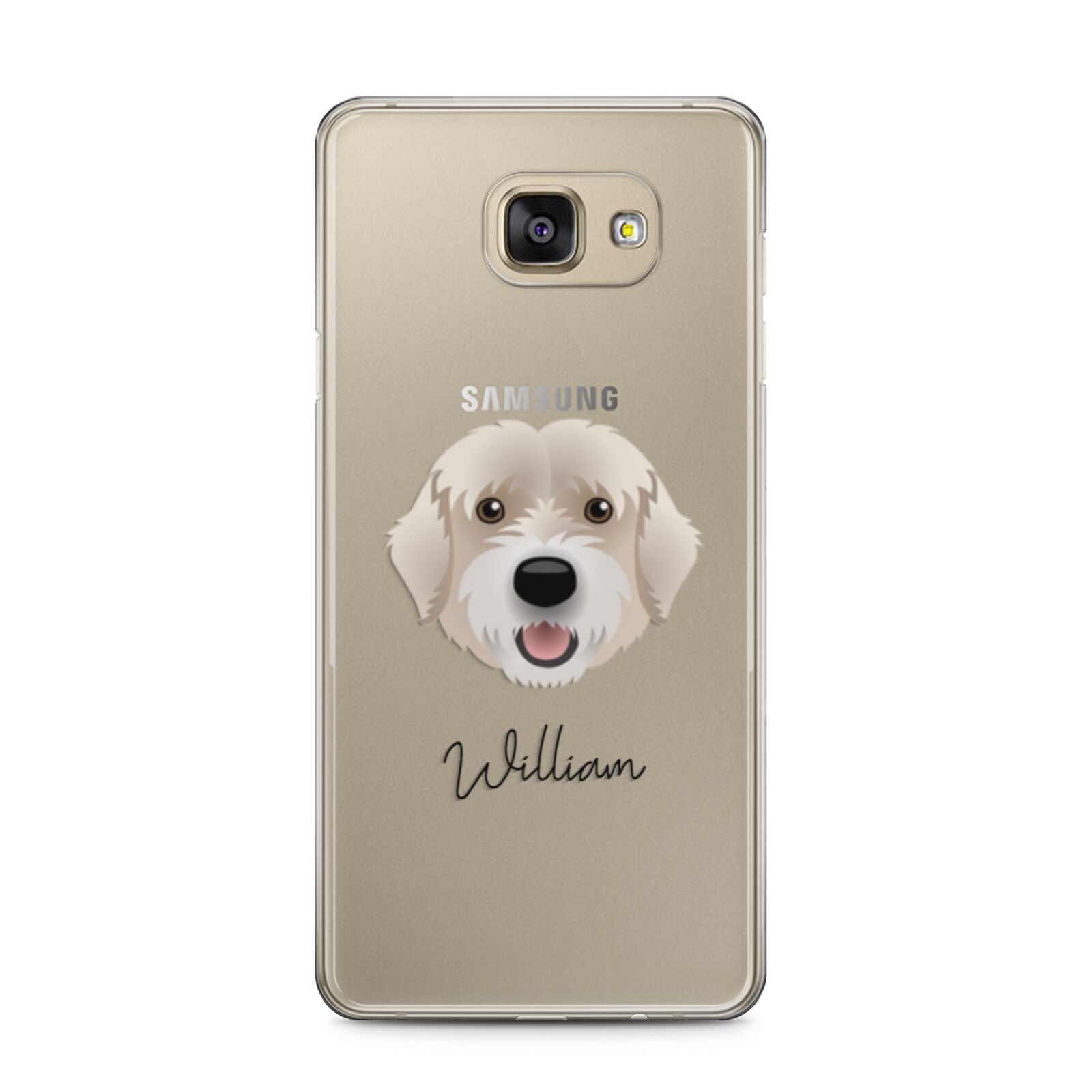 Portuguese Water Dog Personalised Samsung Galaxy A5 2016 Case on gold phone