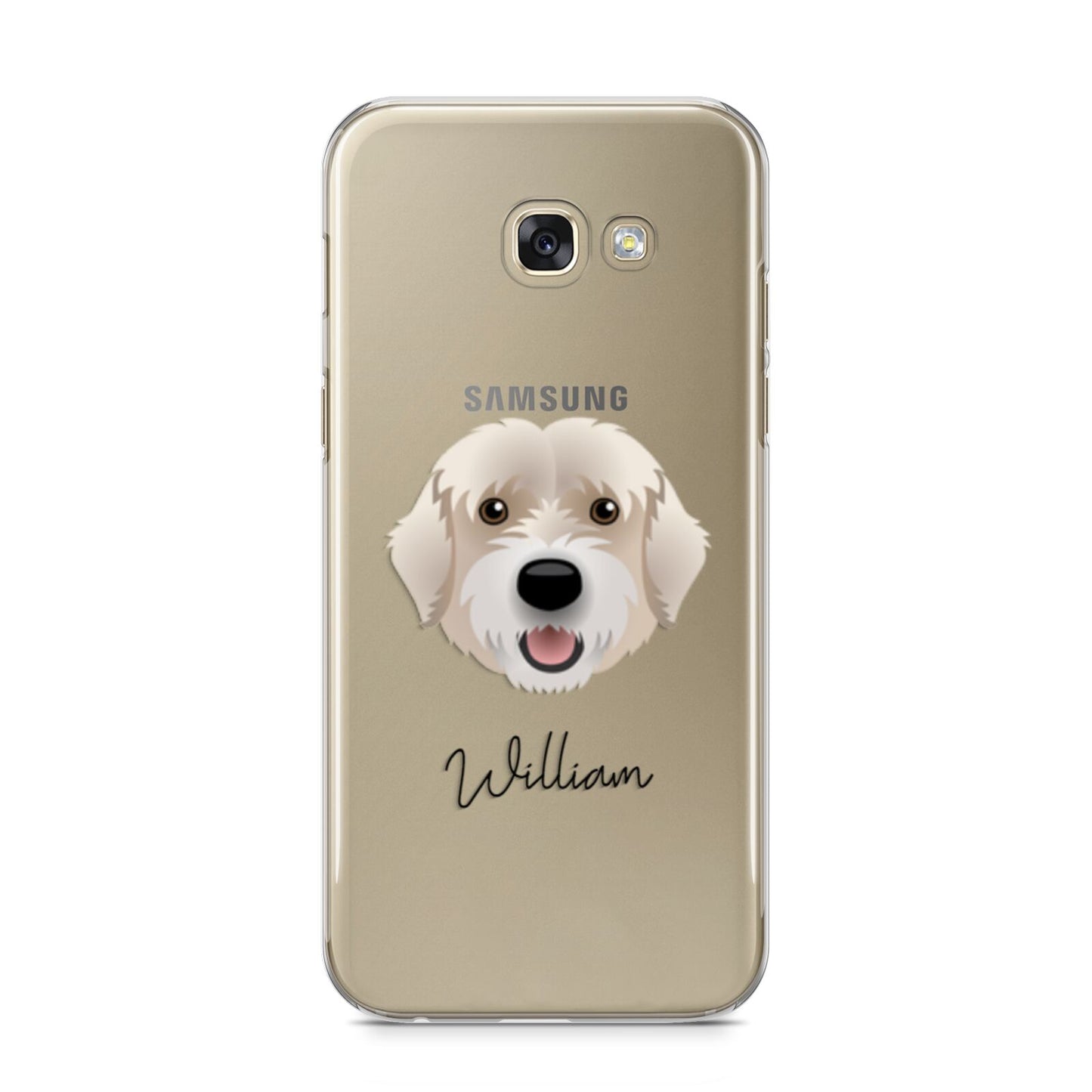 Portuguese Water Dog Personalised Samsung Galaxy A5 2017 Case on gold phone