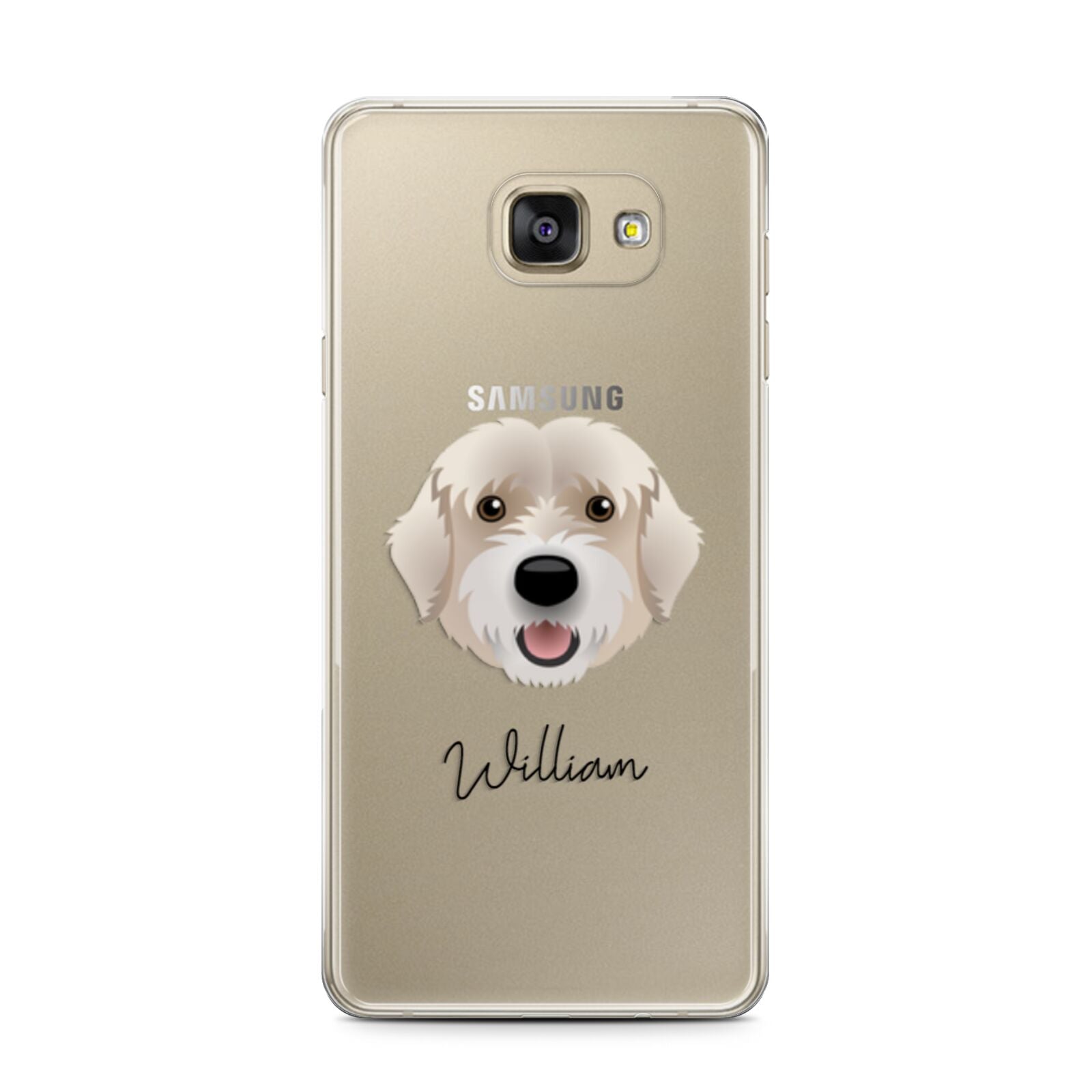 Portuguese Water Dog Personalised Samsung Galaxy A7 2016 Case on gold phone