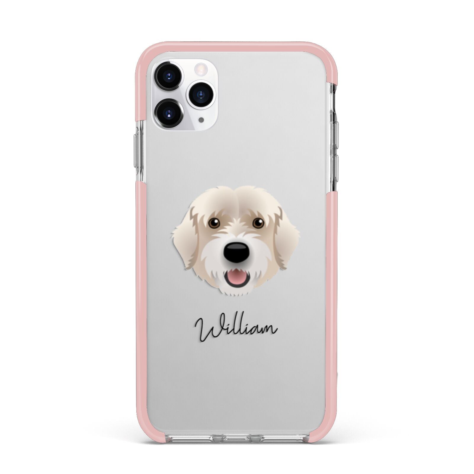 Portuguese Water Dog Personalised iPhone 11 Pro Max Impact Pink Edge Case