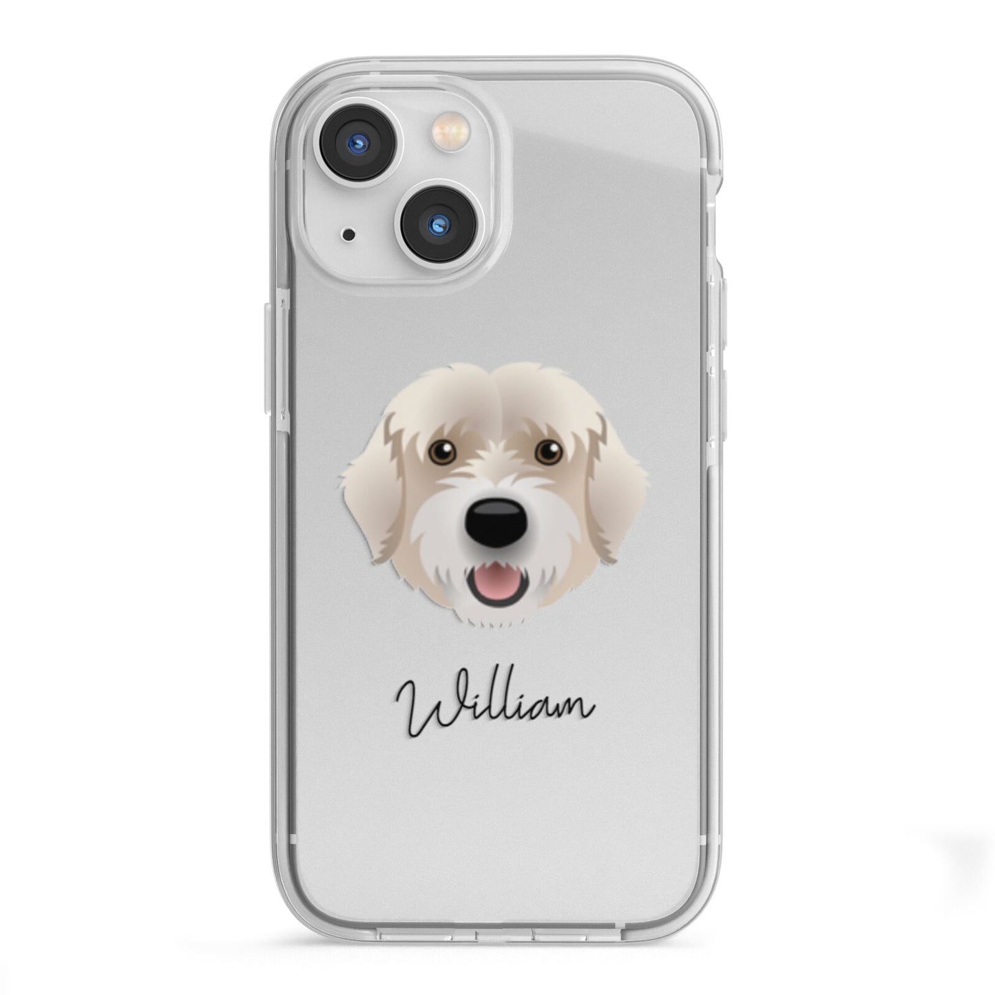 Portuguese Water Dog Personalised iPhone 13 Mini TPU Impact Case with White Edges