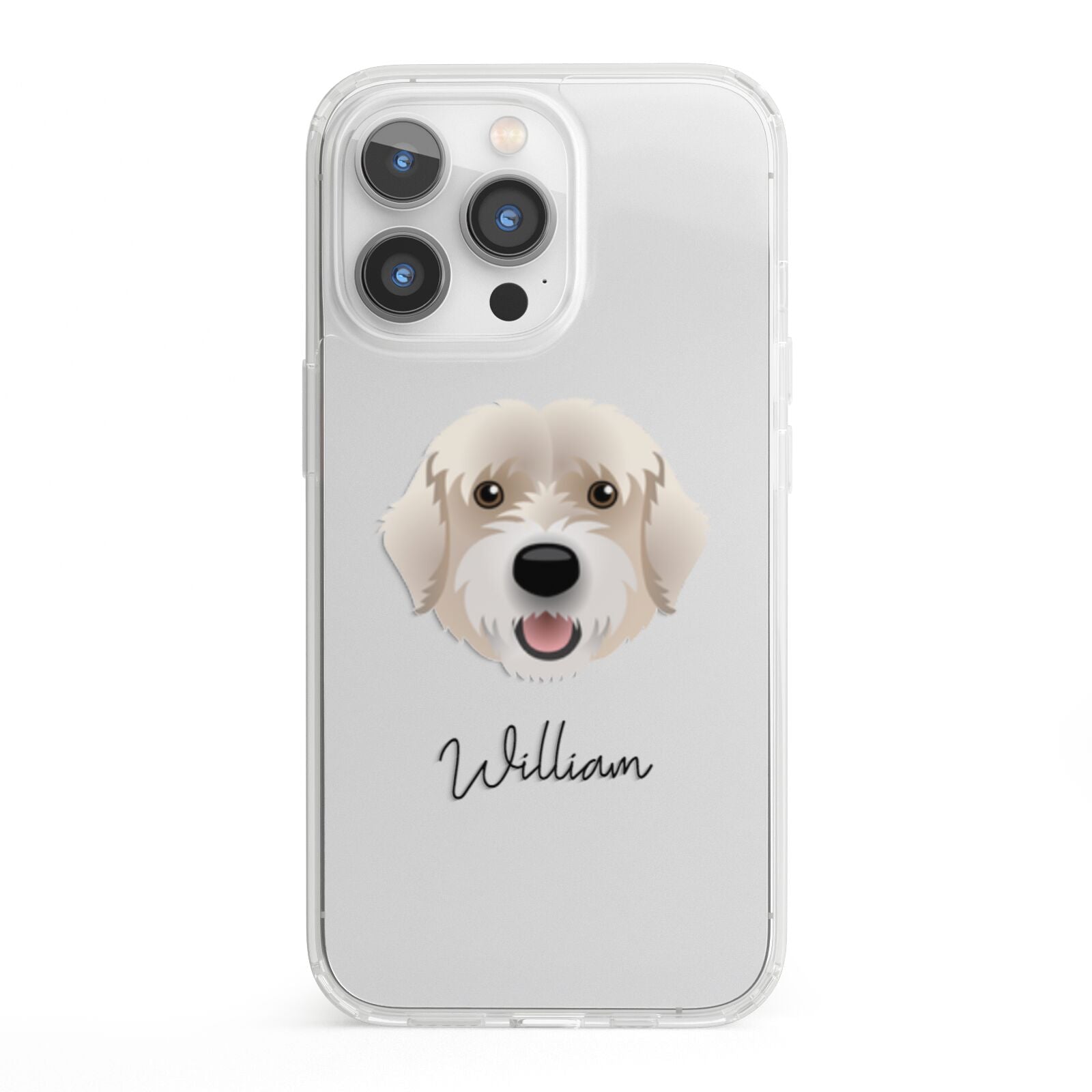 Portuguese Water Dog Personalised iPhone 13 Pro Clear Bumper Case