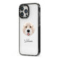 Portuguese Water Dog Personalised iPhone 13 Pro Max Black Impact Case Side Angle on Silver phone