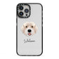 Portuguese Water Dog Personalised iPhone 13 Pro Max Black Impact Case on Silver phone