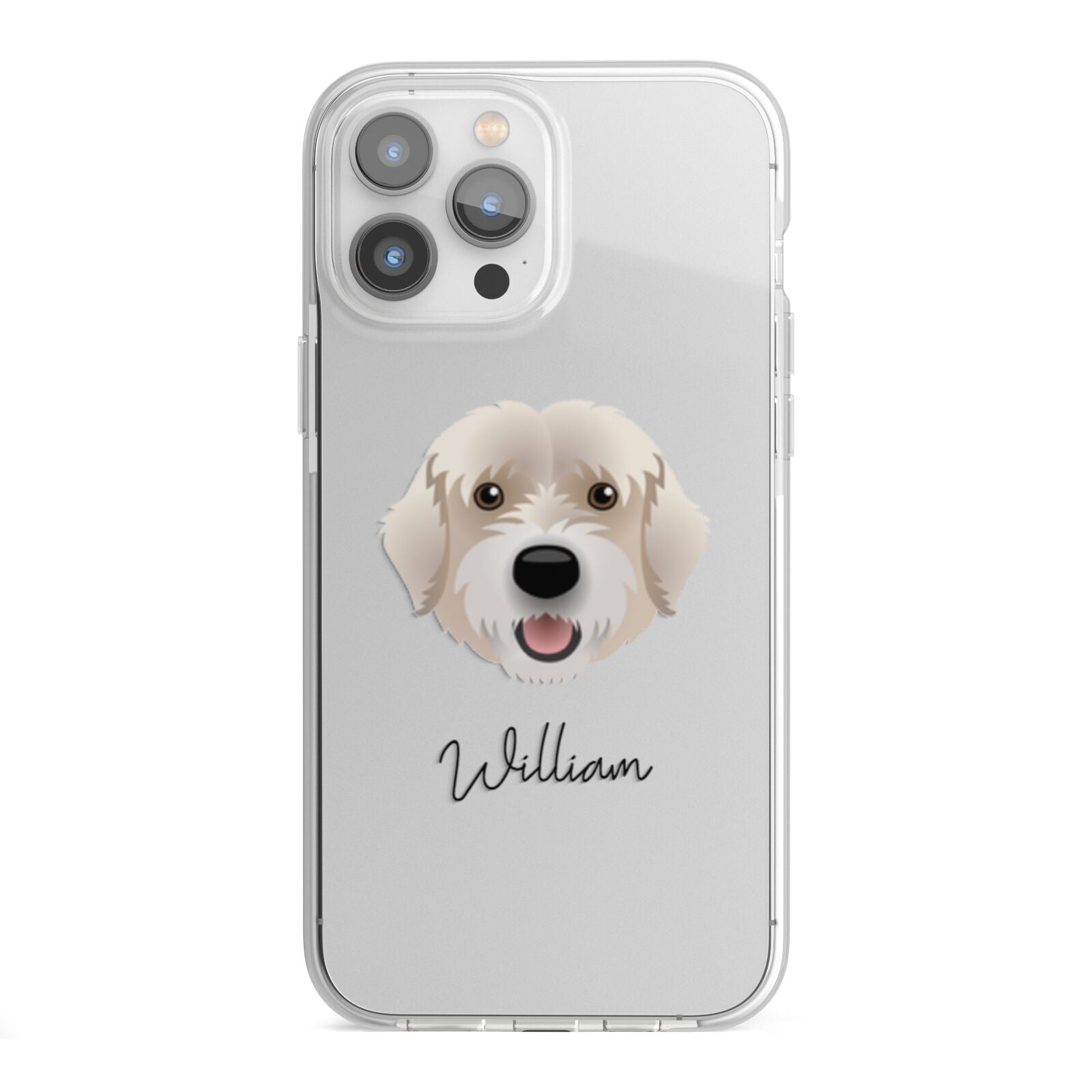 Portuguese Water Dog Personalised iPhone 13 Pro Max TPU Impact Case with White Edges