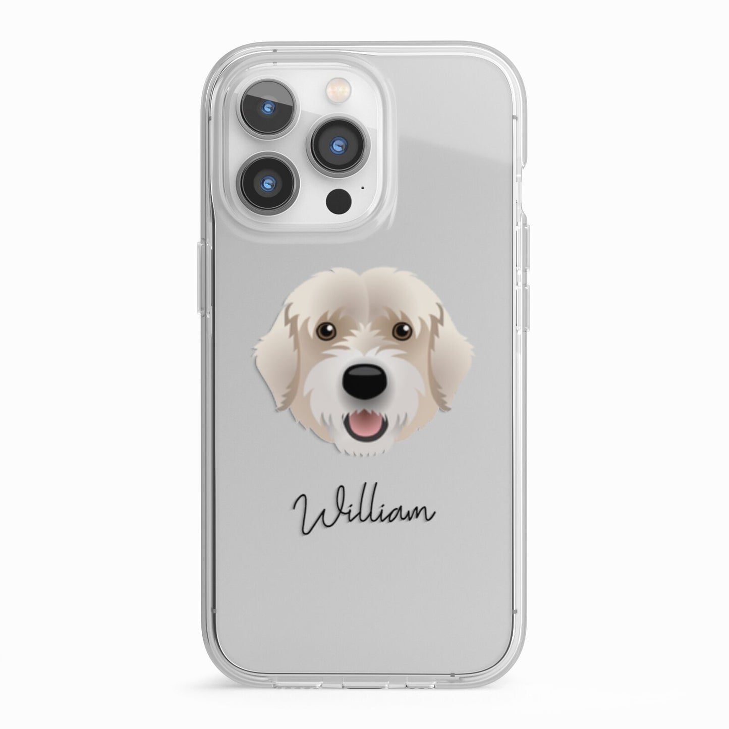 Portuguese Water Dog Personalised iPhone 13 Pro TPU Impact Case with White Edges