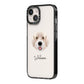 Portuguese Water Dog Personalised iPhone 14 Black Impact Case Side Angle on Silver phone