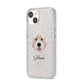 Portuguese Water Dog Personalised iPhone 14 Glitter Tough Case Starlight Angled Image