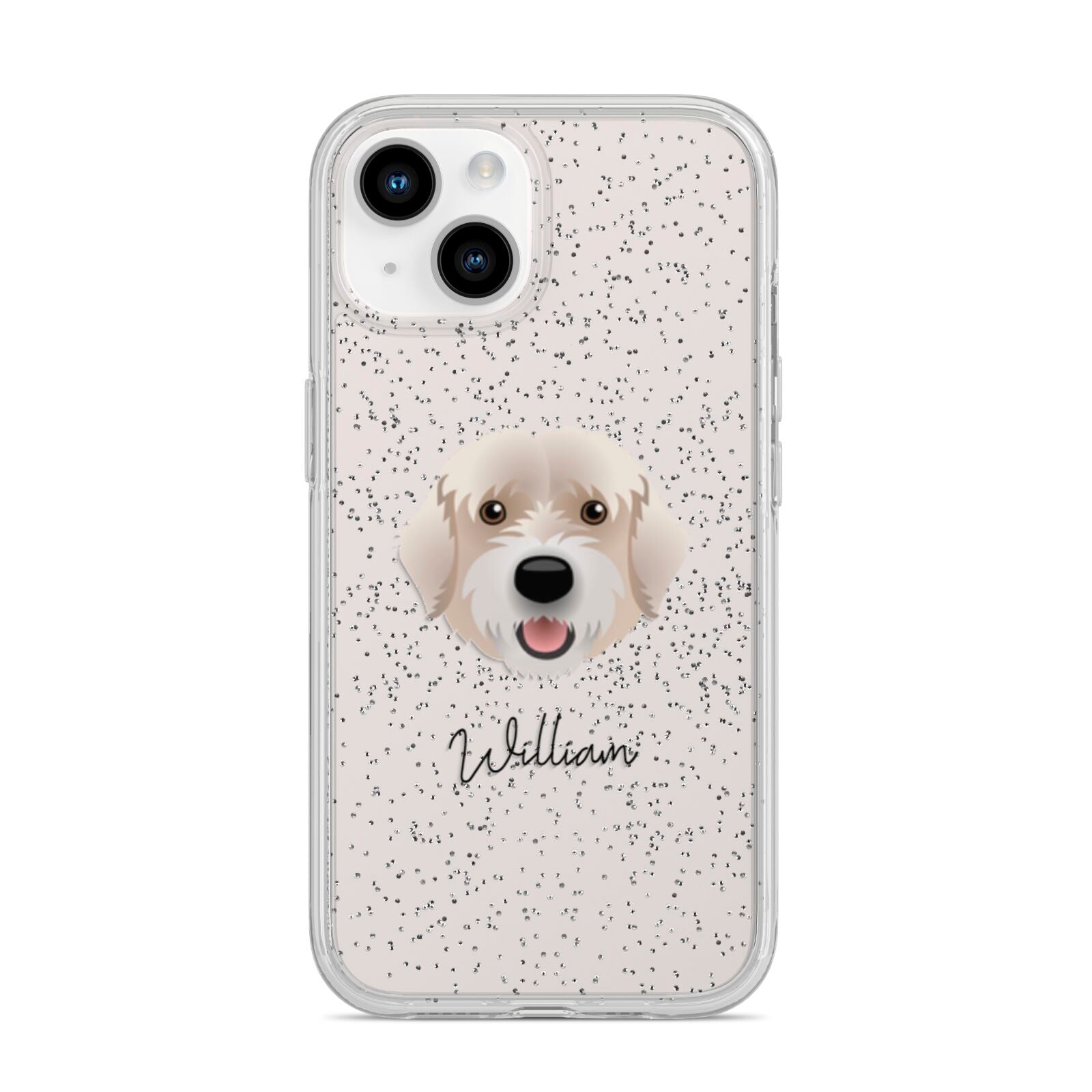 Portuguese Water Dog Personalised iPhone 14 Glitter Tough Case Starlight