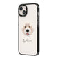 Portuguese Water Dog Personalised iPhone 14 Plus Black Impact Case Side Angle on Silver phone