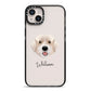 Portuguese Water Dog Personalised iPhone 14 Plus Black Impact Case on Silver phone