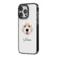 Portuguese Water Dog Personalised iPhone 14 Pro Max Black Impact Case Side Angle on Silver phone
