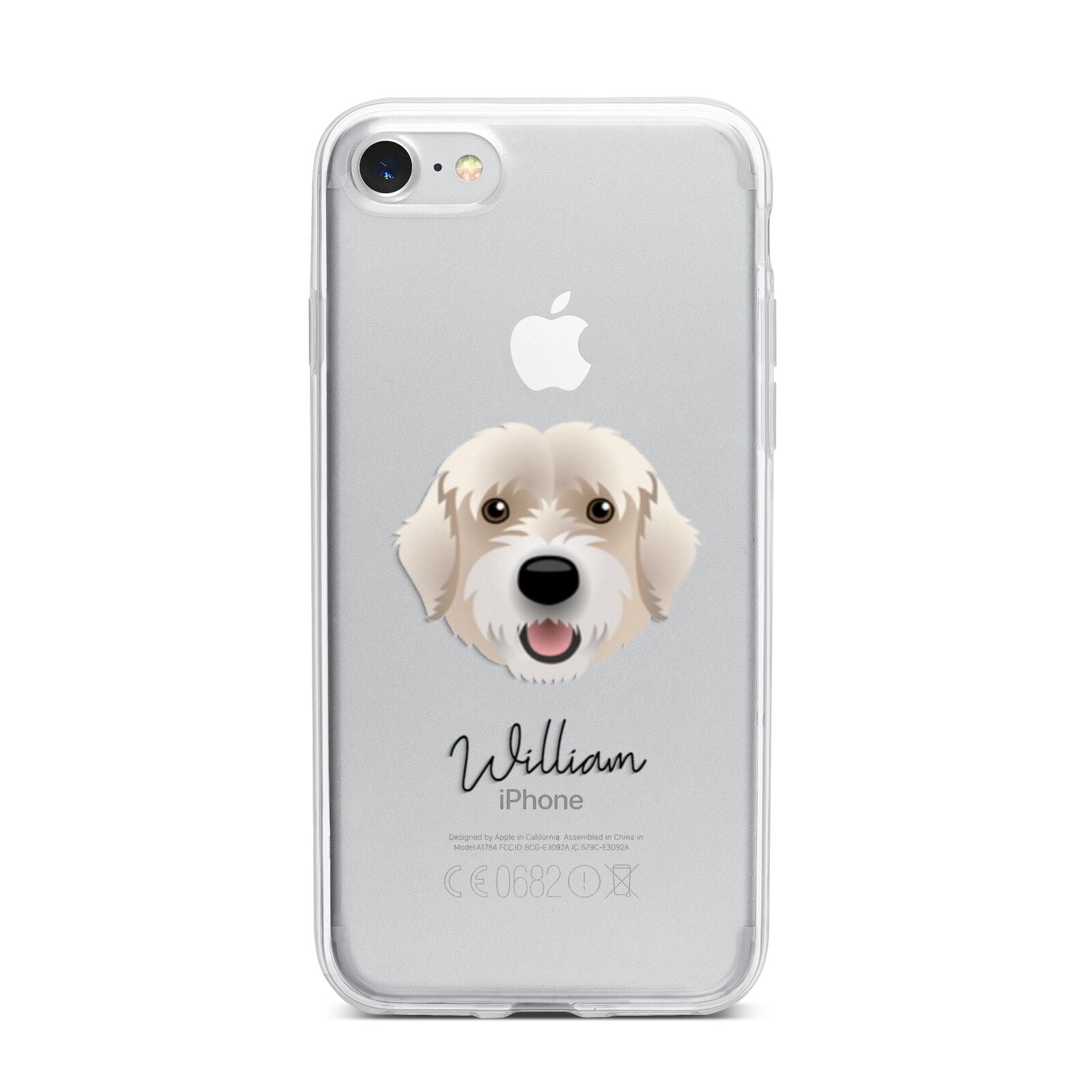 Portuguese Water Dog Personalised iPhone 7 Bumper Case on Silver iPhone