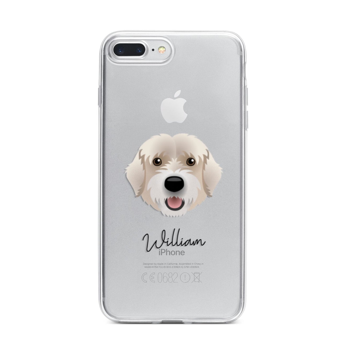 Portuguese Water Dog Personalised iPhone 7 Plus Bumper Case on Silver iPhone