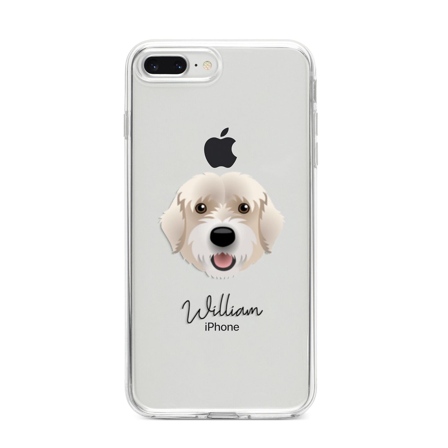 Portuguese Water Dog Personalised iPhone 8 Plus Bumper Case on Silver iPhone