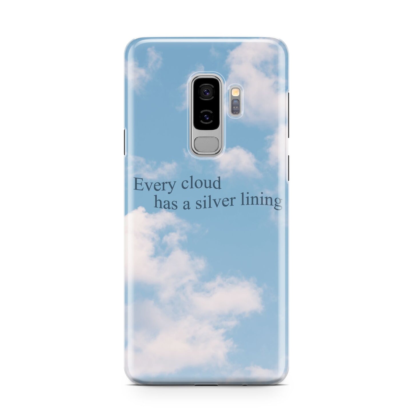Positivity Samsung Galaxy S9 Plus Case on Silver phone