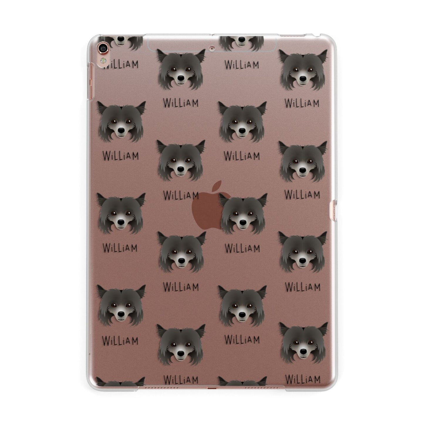 Powderpuff Chinese Crested Icon with Name Apple iPad Rose Gold Case