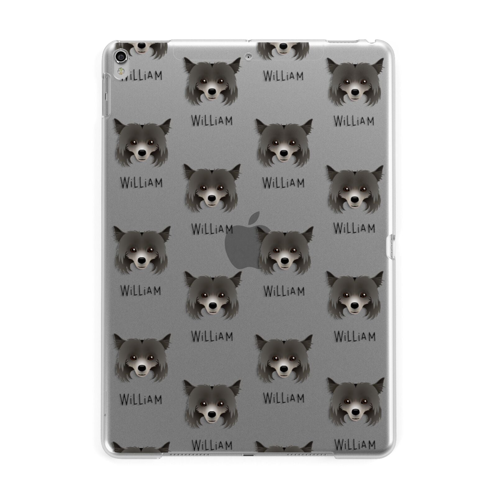 Powderpuff Chinese Crested Icon with Name Apple iPad Silver Case