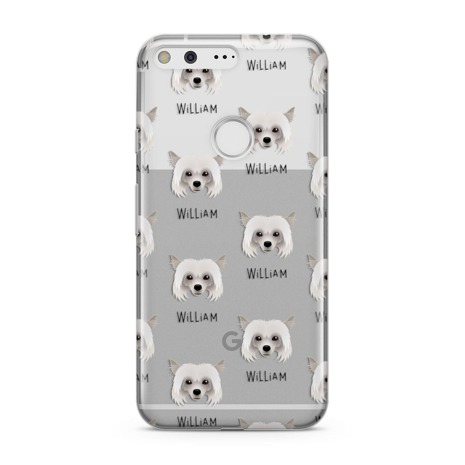 Powderpuff Chinese Crested Icon with Name Google Pixel Case