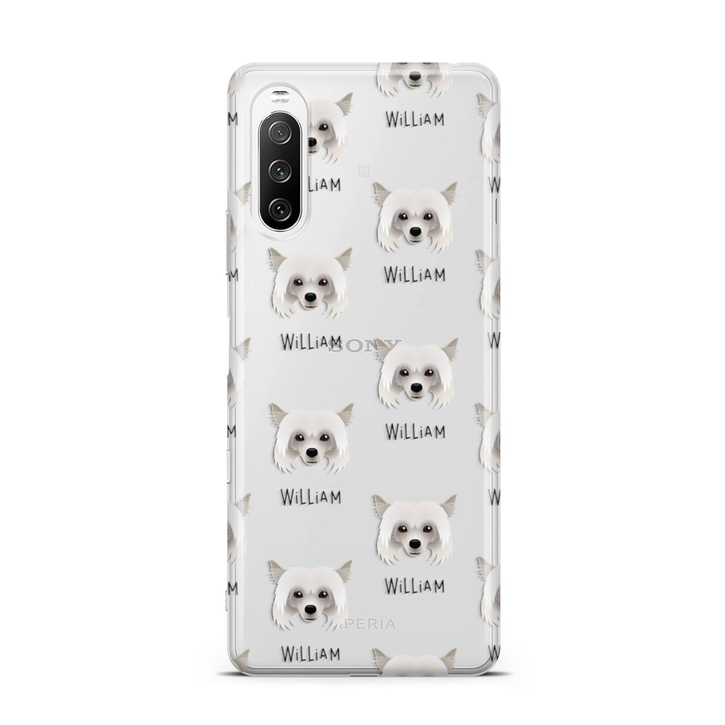 Powderpuff Chinese Crested Icon with Name Sony Xperia 10 III Case