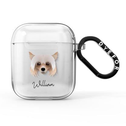 Powderpuff Chinese Crested Personalised AirPods Clear Case