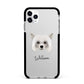 Powderpuff Chinese Crested Personalised Apple iPhone 11 Pro Max in Silver with Black Impact Case