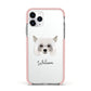 Powderpuff Chinese Crested Personalised Apple iPhone 11 Pro in Silver with Pink Impact Case
