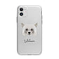 Powderpuff Chinese Crested Personalised Apple iPhone 11 in White with Bumper Case