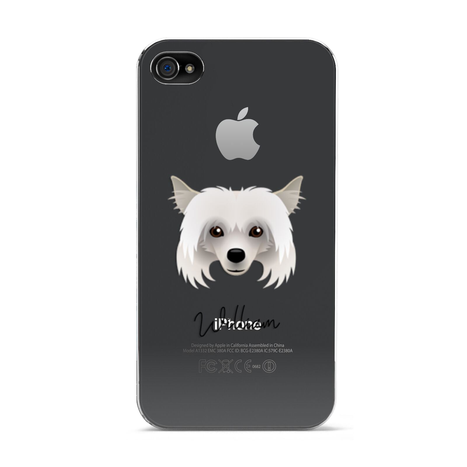 Powderpuff Chinese Crested Personalised Apple iPhone 4s Case