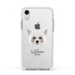 Powderpuff Chinese Crested Personalised Apple iPhone XR Impact Case White Edge on Silver Phone