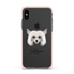 Powderpuff Chinese Crested Personalised Apple iPhone Xs Impact Case Pink Edge on Black Phone