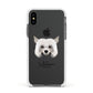Powderpuff Chinese Crested Personalised Apple iPhone Xs Impact Case White Edge on Black Phone