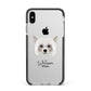 Powderpuff Chinese Crested Personalised Apple iPhone Xs Max Impact Case Black Edge on Silver Phone